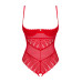Боди с доступом Obsessive Ingridia crotchless teddy M/L, красное, открытая грудь - Фото №3