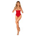 Боди с доступом Obsessive Ingridia crotchless teddy M/L, красное, открытая грудь - Фото №6