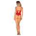 Боди с доступом Obsessive Ingridia crotchless teddy M/L, красное, открытая грудь - Фото №7