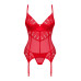 Комплект корсет та стрінги Obsessive Ingridia corset & thong XS/S, червоний - Фото №3