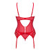 Комплект корсет та стрінги Obsessive Ingridia corset & thong XS/S, червоний - Фото №4