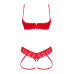 Комплект Obsessive Ingridia 2-pcs crotchless set XL/2XL, красный, с доступом, открытая грудь - Фото №3