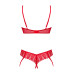 Комплект Obsessive Ingridia 2-pcs crotchless set XL/2XL, красный, с доступом, открытая грудь - Фото №4