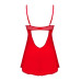 Пеньюар Obsessive Ingridia chemise & thong XS/S, красный, сорочка, стринги - Фото №4