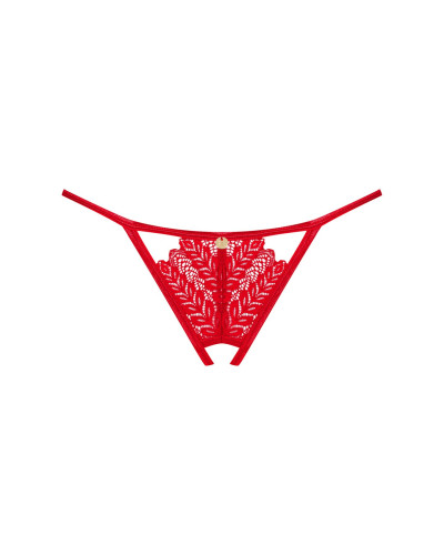 Трусики з доступом Obsessive Ingridia crotchless thong XL/2XL, червоні - Фото №3