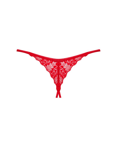 Трусики з доступом Obsessive Ingridia crotchless thong XL/2XL, червоні - Фото №4
