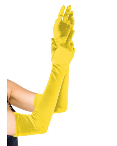 Довгі атласні рукавички Leg Avenue Extra Long Satin Gloves, One Size, жовті - Фото №1