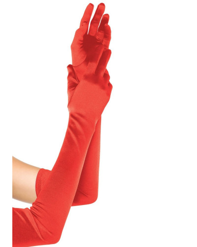 Довгі атласні рукавички Leg Avenue Extra Long Satin Gloves, One Size, червоні - Фото №1