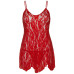 Сорочка беби-долл Leg Avenue Rose Lace Flair Chemise Red, Queen Size - Фото №2