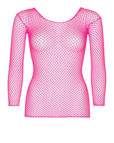Сітчастий топ Leg Avenue Long Sleeves T-Shirts Neon Pink, One Size - Фото №3
