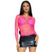 Сітчастий топ Leg Avenue Long Sleeves T-Shirts Neon Pink, One Size - Фото №5