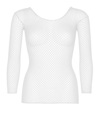 Сетчатый топ Leg Avenue Long Sleeves T-Shirts White, One Size - Фото №3