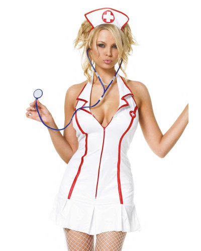 Еротичний костюм медсестри Leg Avenue Head Nurse M/L, сукня, аксесуар на голову, стетоскоп - Фото №2