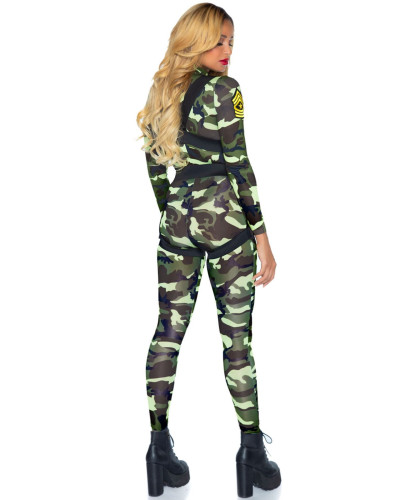 Эротический костюм десантницы Leg Avenue Pretty Paratrooper M, комбинезон, портупея - Фото №2