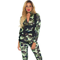 Эротический костюм десантницы Leg Avenue Pretty Paratrooper XL, комбинезон, портупея