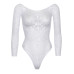 Еротичне боді-бодістокінг Leg Avenue Snap crotch thong back teddy White S/M - Фото №3