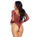 Сітчасте боді зі стразами Leg Avenue Crystalized fishnet bodysuit Burgundy One Size - Фото №2