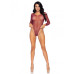Сітчасте боді зі стразами Leg Avenue Crystalized fishnet bodysuit Burgundy One Size - Фото №4