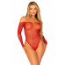 Сітчасте боді зі стразами Leg Avenue Crystalized fishnet bodysuit Red One Size - Фото №1