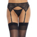 Пояс для панчіх зі стразами Leg Avenue Rhinestone Garterbelt Black One Size - Фото №1