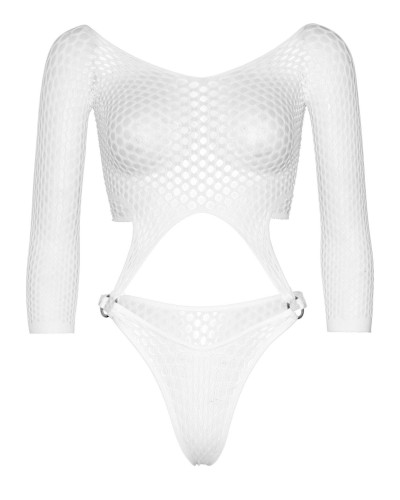 Еротичне боді Leg Avenue Top bodysuit with thong back White - Фото №3