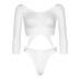 Еротичне боді Leg Avenue Top bodysuit with thong back White - Фото №3