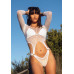 Еротичне боді Leg Avenue Top bodysuit with thong back White - Фото №5