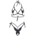 Еротичний комплект з відкритою чашкою Leg Avenue Open cup bra and pearl panty One Size Black - Фото №3