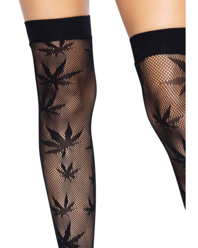 Панчохи з малюнком Leg Avenue 420 Net thigh highs Black - Фото №3