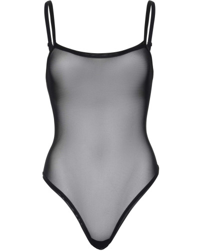 Еротичне боді Leg Avenue Cami bodysuit with thong Black XL, на бретелях - Фото №3