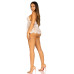 Сорочка бебі-дол Leg Avenue Floral lace babydoll & string White S, стрінги - Фото №5