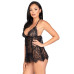 Сорочка бебі-дол Leg Avenue Floral lace babydoll & string Black S, стрінги - Фото №5