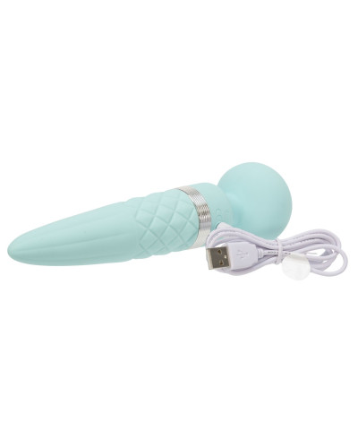 Вібромасажер 2в1 PILLOW TALK - Sultry Teal, класичний масажер і вібратор з ротацією, підігрів - Фото №2