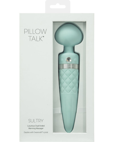 Вібромасажер 2в1 PILLOW TALK - Sultry Teal, класичний масажер і вібратор з ротацією, підігрів - Фото №13