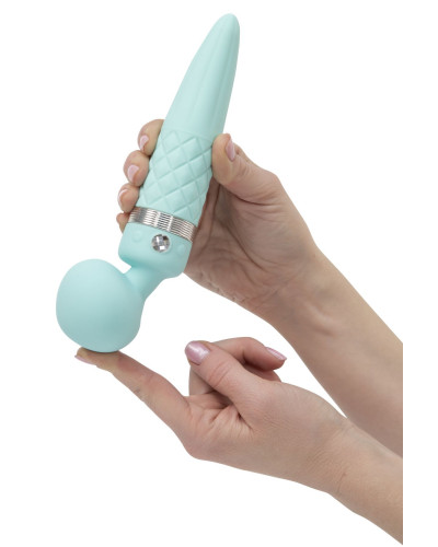 Вібромасажер 2в1 PILLOW TALK - Sultry Teal, класичний масажер і вібратор з ротацією, підігрів - Фото №6