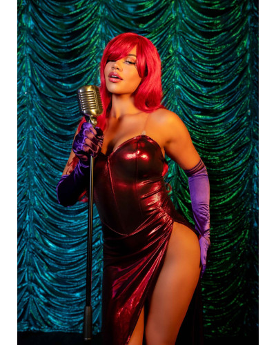 Эротическое платье Leg Avenue Shimmer bodysuit with skirt S - Фото №5