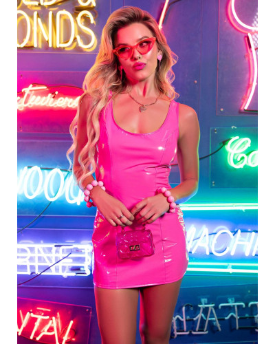 Вінілова мінісукня Leg Avenue Pink vinyl mini dress S, рожева - Фото №3