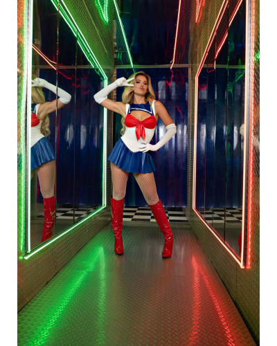 Эротический костюм Сейлор Мун Leg Avenue Sexy Sailor M, платье, перчатки, бант - Фото №4