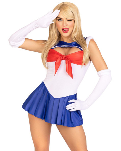 Еротичний костюм Сейлор Мун Leg Avenue Sexy Sailor L, сукня, рукавички, бант - Фото №1