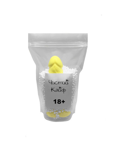 Крафтове мило-член із присоскою Чистий Кайф Yellow size L, натуральне - Фото №4