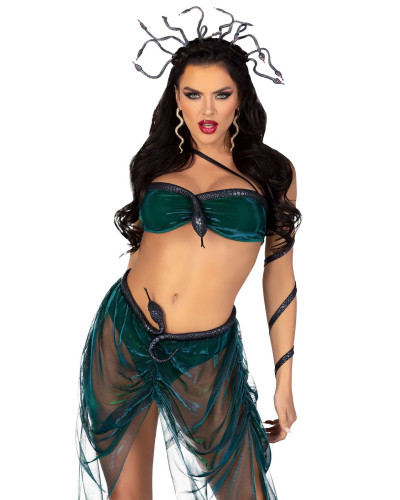 Еротичний костюм Медузи Горгони Leg Avenue Medusa Costume XS, топ, спідниця, нарукавники, прикраси - Фото №1