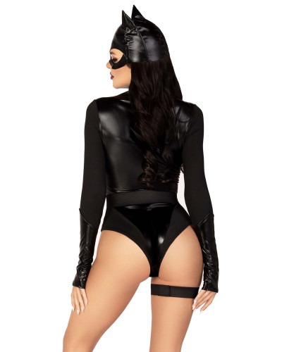 Еротичний костюм кішечки Leg Avenue Fierce Feline XS, боді, пояс з підв’язкою, маска кішки - Фото №2
