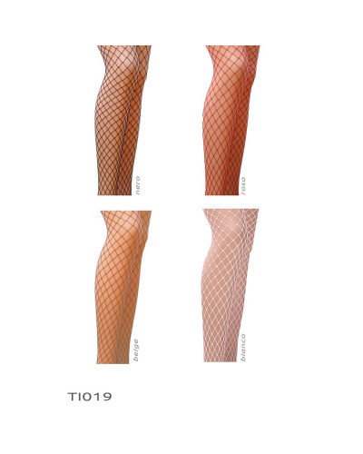 Колготки в сеточку без выделенных трусиков Passion TI019 типа Кабаретка 1/2 (fishnet), nero - Фото №3