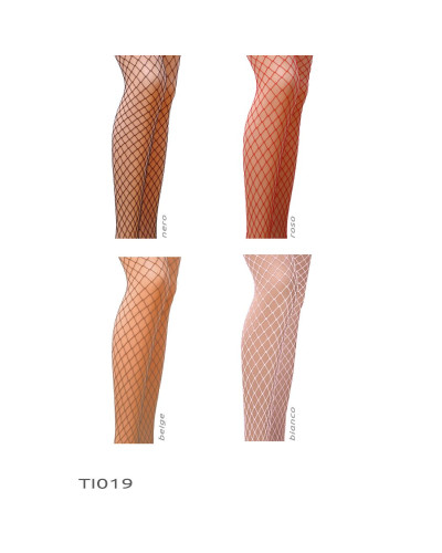 Колготки в сеточку без выделенных трусиков Passion TI019 типа Кабаретка 3/4 (fishnet), nero - Фото №3