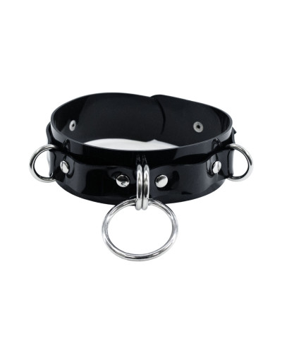 Нашийник для фіксації Feral Feelings - D-Rings Black - Фото №1
