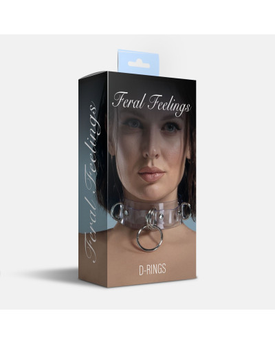 Нашийник для фіксації Feral Feelings - D-Rings Trasparent - Фото №2
