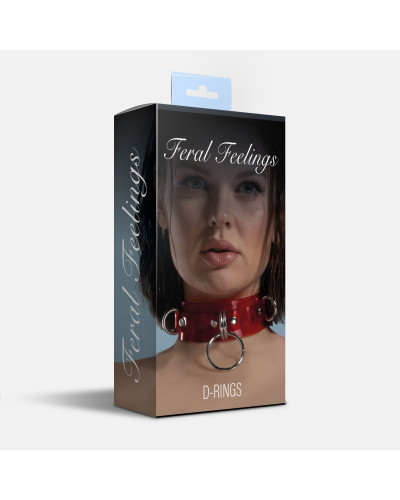 Нашийник для фіксації Feral Feelings - D-Rings Red Trasparent - Фото №2