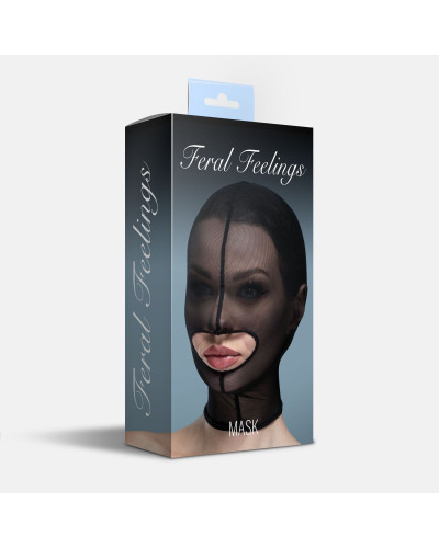 Маска сітка із відкритим ротом Feral Feelings - Hood Mask Black - Фото №2
