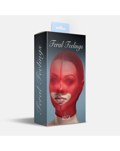 Маска сітка із відкритим ротом Feral Feelings - Hood Mask Red - Фото №2