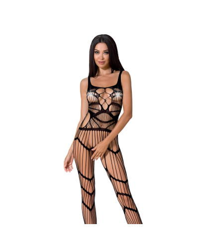 Бодістокінг Passion BS058 black, комбінезон, дуже повітряний - Фото №1